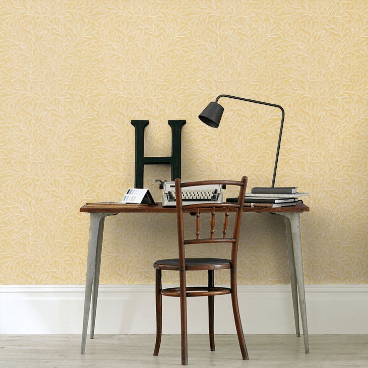 Willow Wallpaper - Weld Yellow - 217392 - Morris Wallpaper WD - Morris Wallpaper