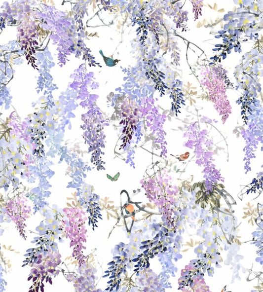 Wisteria Fall Panel A Wallpaper - Lilac - DWAP216296 - Sanderson - Morris Wallpaper