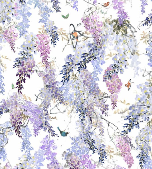 Wisteria Fall Panel B Wallpaper - Lilac - DWAP216297 - Sanderson - Morris Wallpaper