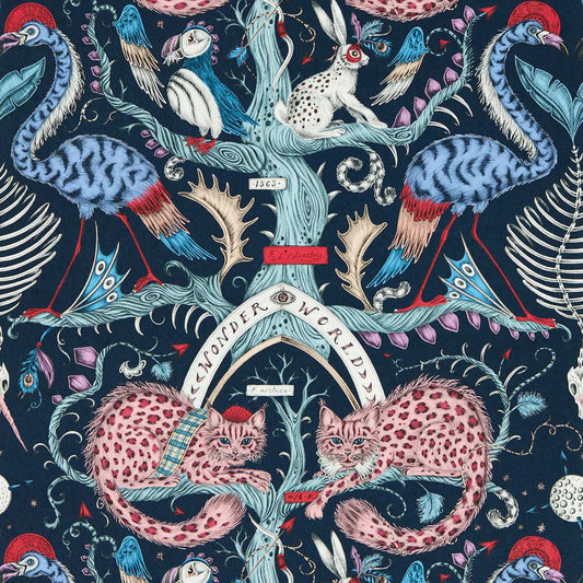 Wonder World Wallpaper - Berry - Clarke & Clarke - W0219/01 - Morris Wallpaper