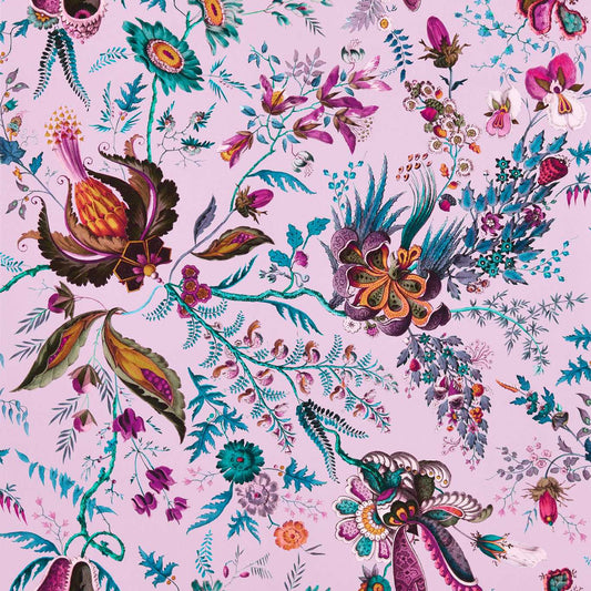 Wonderland Floral Wallpaper - Amethyst/Lapis/Ruby - Harlequin - HSRW113066 - Morris Wallpaper