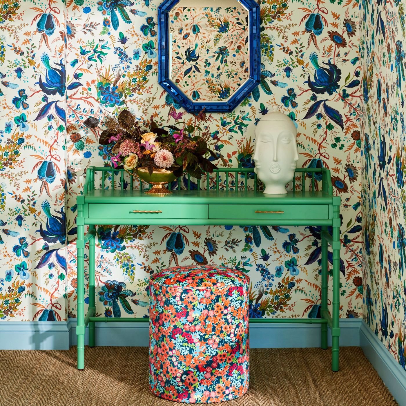 Wonderland Floral Wallpaper - Spinel/Peridot/Pearl - Harlequin - HSRW113065 - Morris Wallpaper