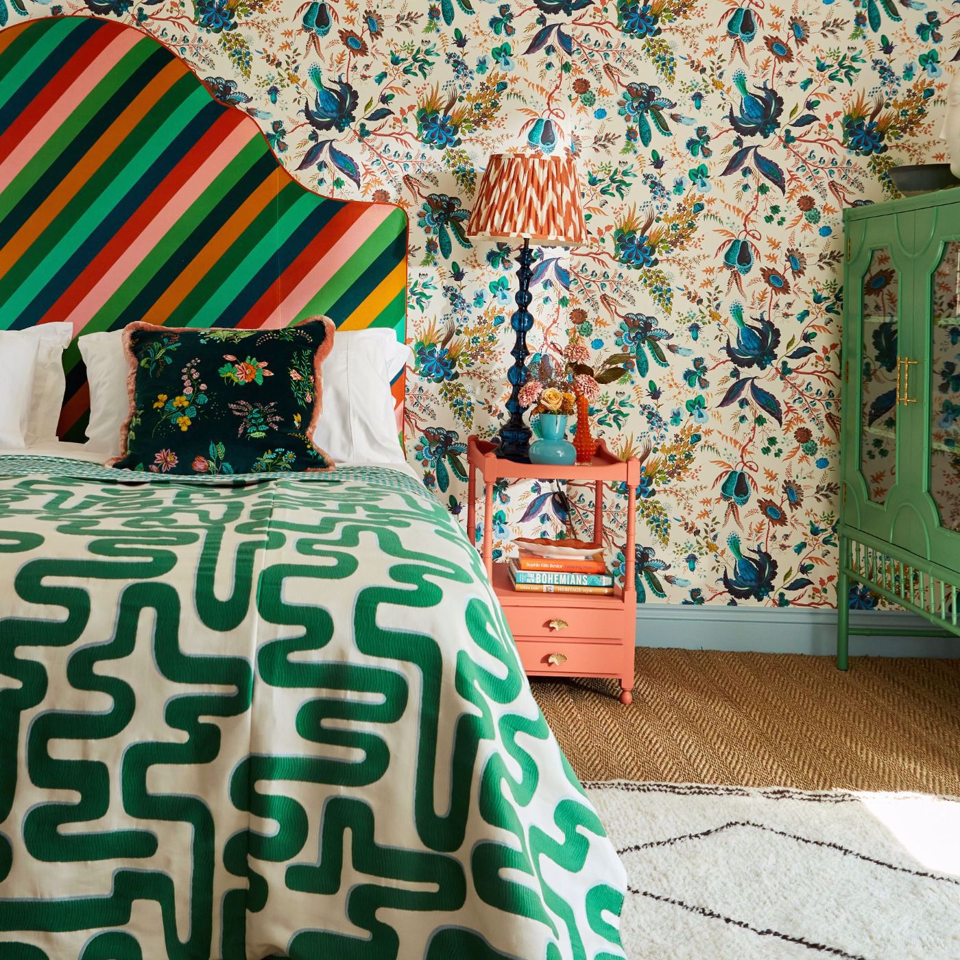 Wonderland Floral Wallpaper - Spinel/Peridot/Pearl - Harlequin - HSRW113065 - Morris Wallpaper