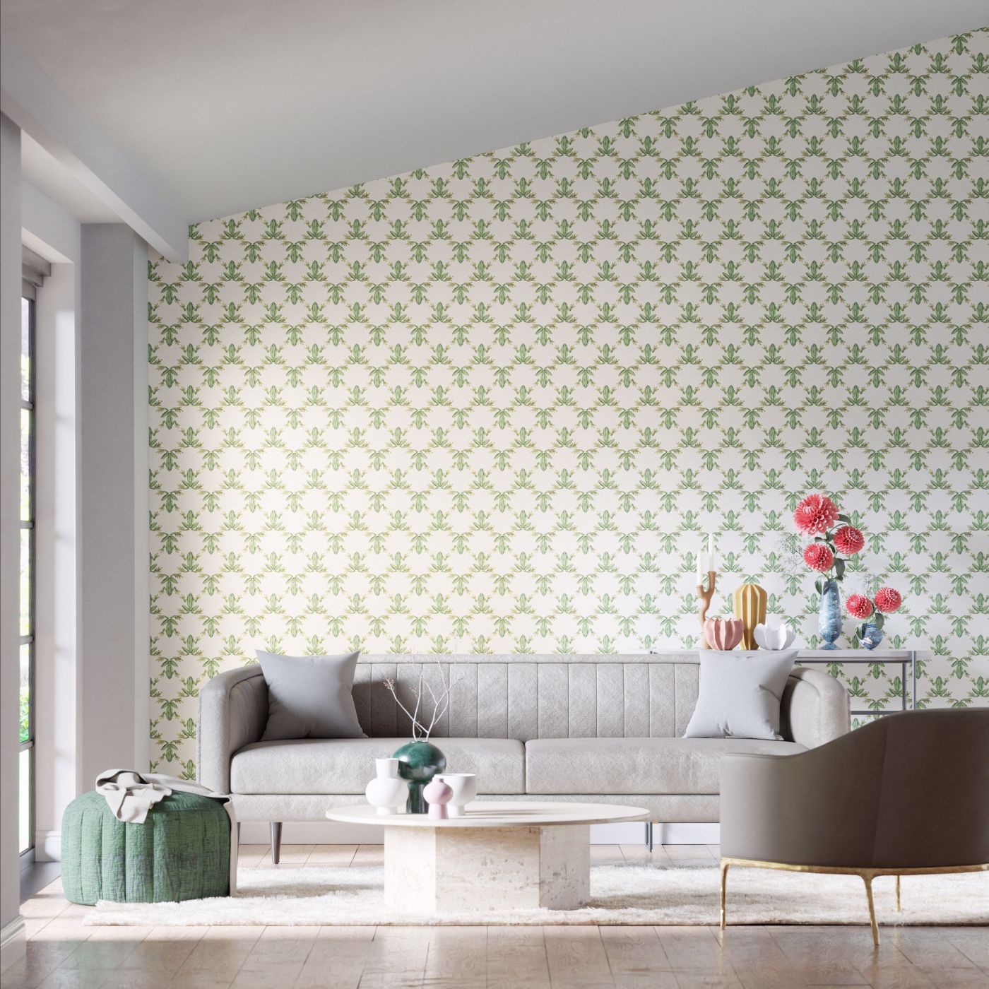 Wood Frog Wallpaper - Forest/Chalk - Harlequin - HC4W113011 - Morris Wallpaper