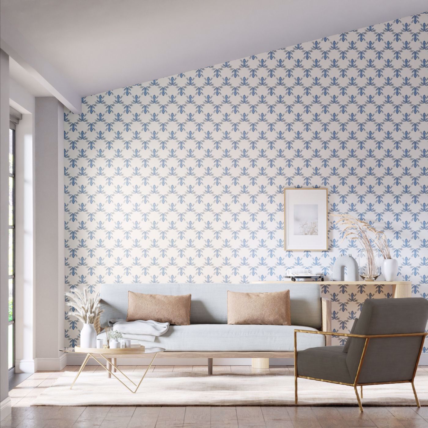 Wood Frog Wallpaper - Wild Water/Chalk - Harlequin - HC4W113012 - Morris Wallpaper