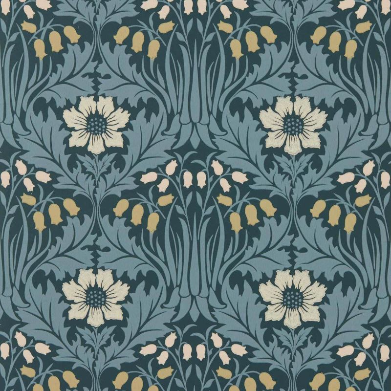 Woodbell & Anemone Wallpaper - Indigo - Morris & Co - 217574 - Morris Wallpaper