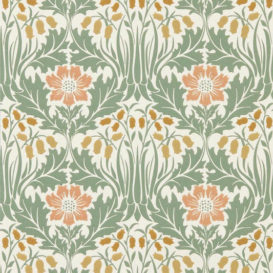 Woodbell & Anemone Wallpaper - Rose/Sage - Morris & Co - 217573 - Morris Wallpaper