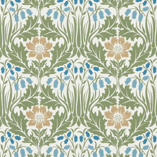 Woodbell & Anemone Wallpaper - Woad/Nettle - Morris & Co - 217572 - Morris Wallpaper