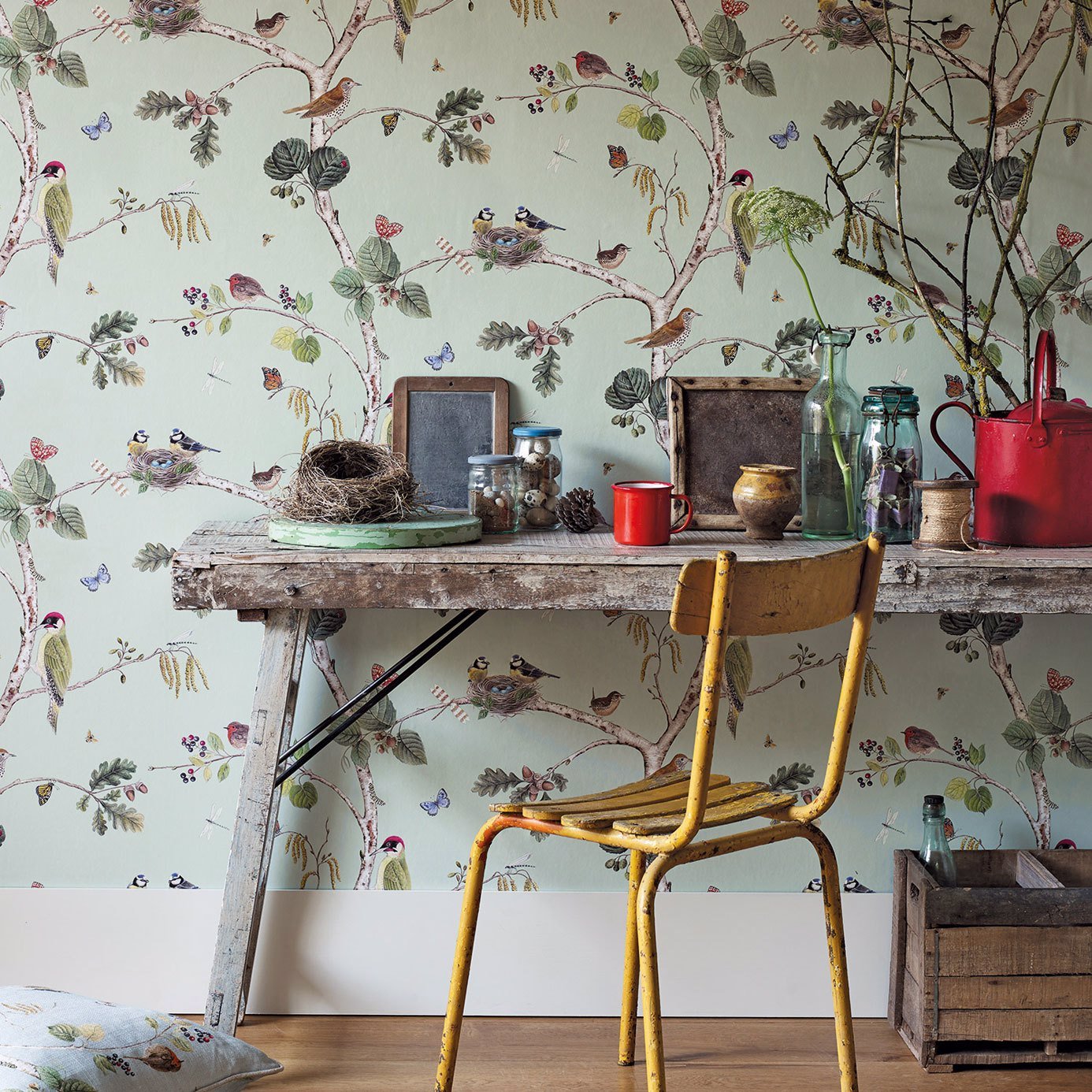 Woodland Chorus Wallpaper - Cream/Multi - Sanderson - DWOW215703 - Morris Wallpaper