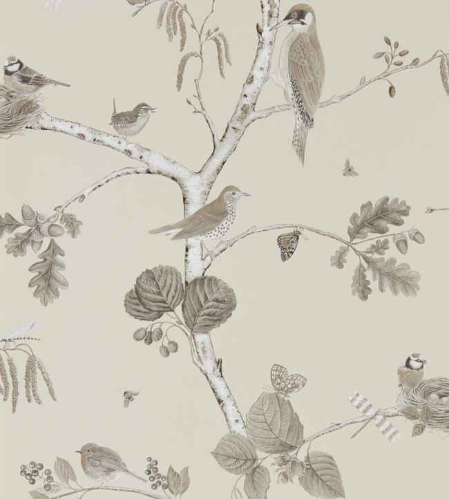 Woodland Chorus Wallpaper - Sepia/Neutral - DWOW215704 - Sanderson - Morris Wallpaper