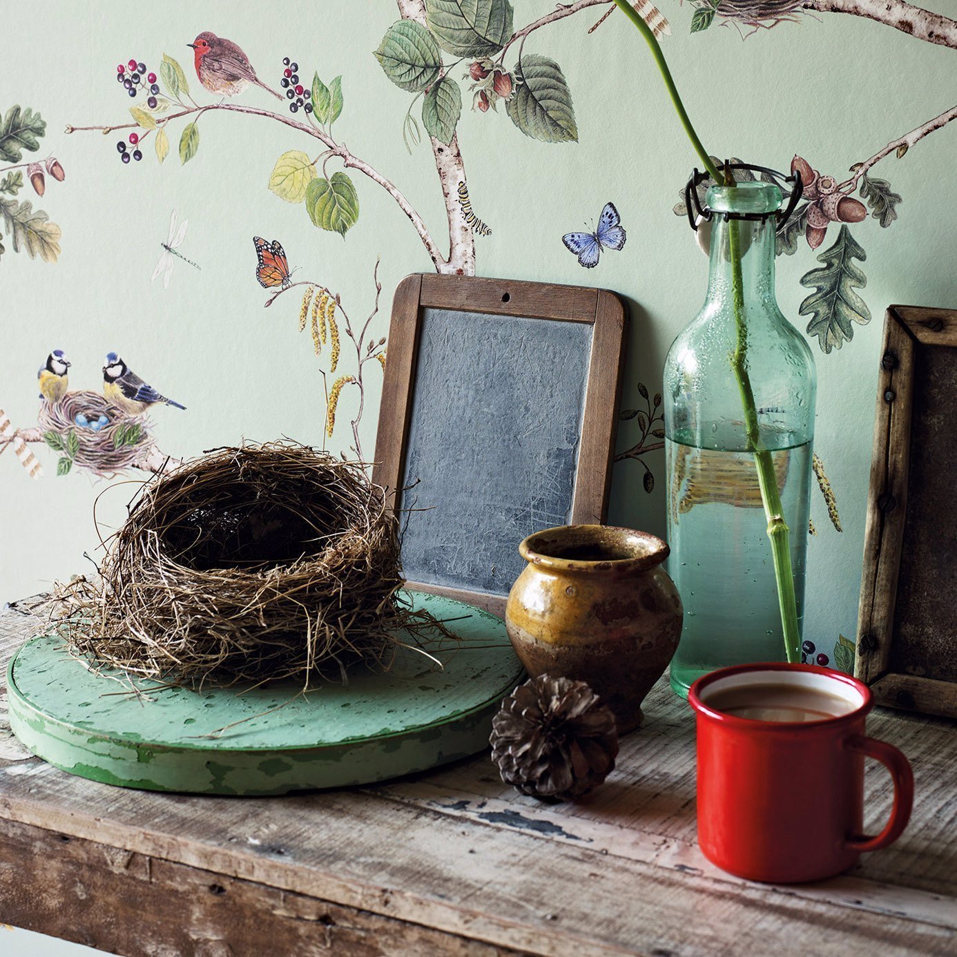 Woodland Chorus Wallpaper - Sky Blue/Multi - DWOW215706 - Sanderson