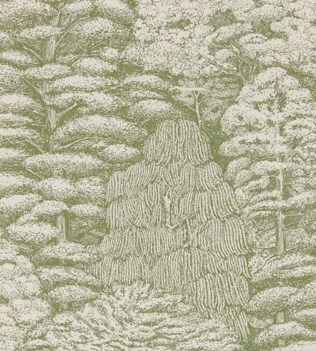 Woodland Toile Wallpaper - Cream/Green - DWOW215720 - Sanderson - Morris Wallpaper