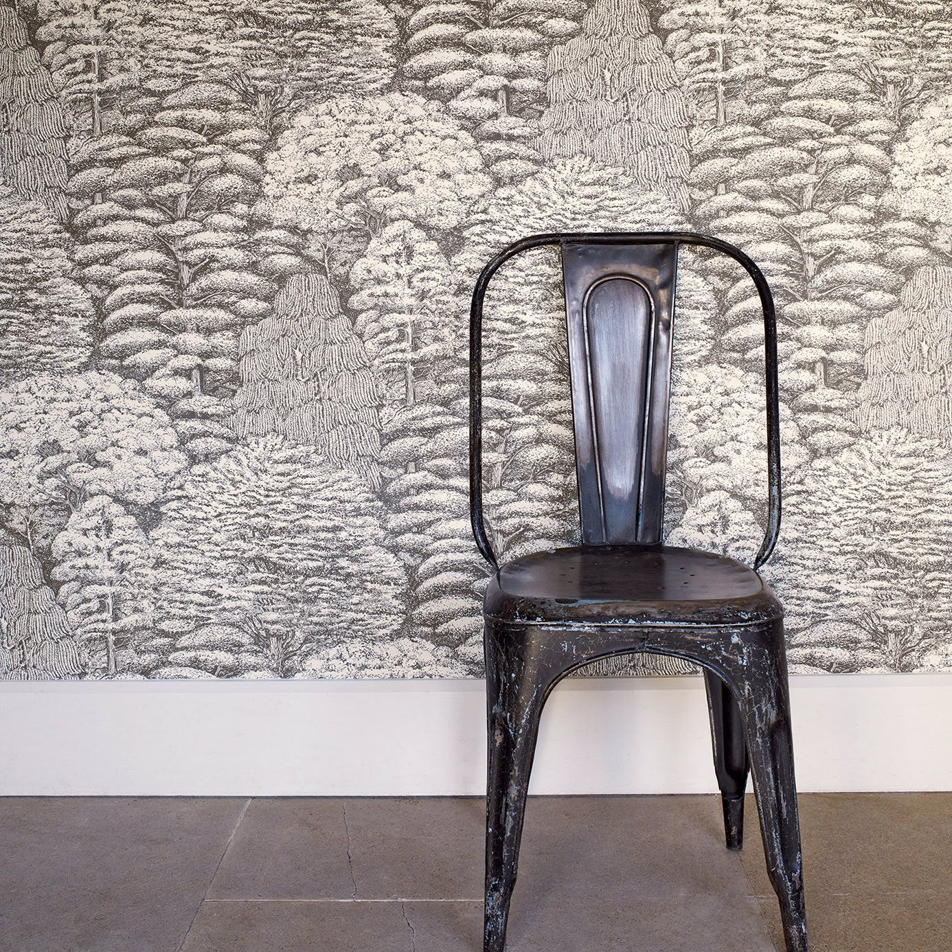 Woodland Toile Wallpaper - Ivory/Charcoal - DWOW215716 - Sanderson - Morris Wallpaper