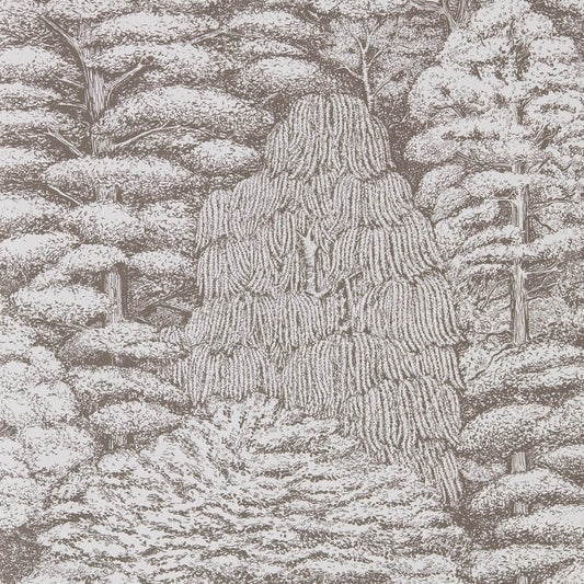 Woodland Toile Wallpaper - Ivory/Charcoal - DWOW215716