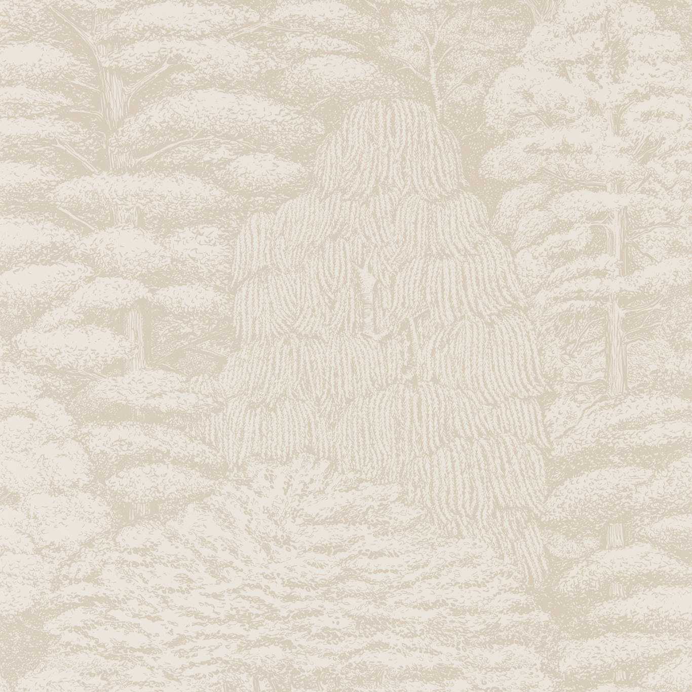 Woodland Toile Wallpaper - Ivory/Neutral - DWOW215717 - Sanderson - Morris Wallpaper