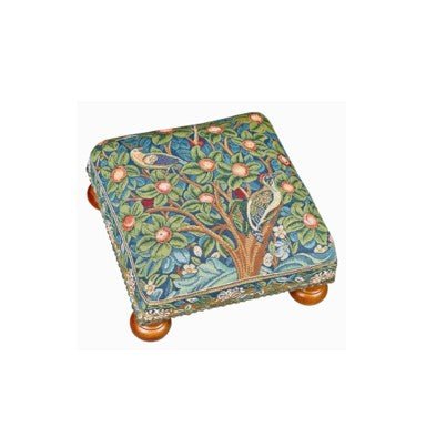 Woodpecker Tapestry Footstool - Hines of Oxford - F161 - Morris Wallpaper