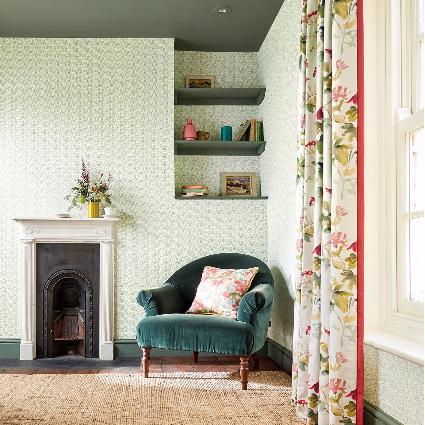 Yarton Wallpaper - Cornflower Blue - Sanderson - DLMW216886 - Morris Wallpaper