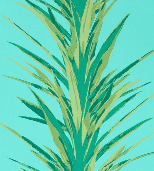 Yucca Wallpaper - Sky/Green - DGLW216648 - Sanderson - Morris Wallpaper