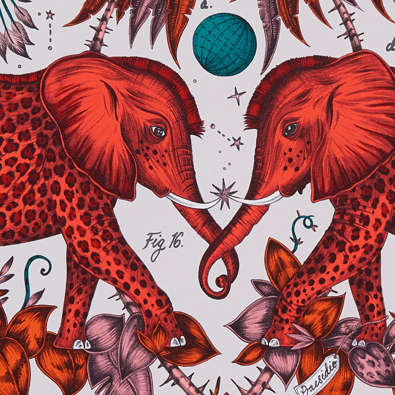 Zambezi Wallpaper - Flame - Clarke & Clarke - W0121/01 - Morris Wallpaper