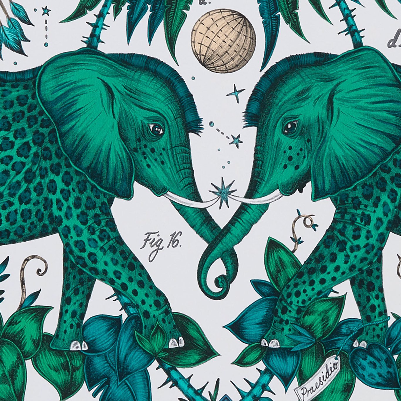 Zambezi Wallpaper - Green - Clarke & Clarke - W0121/03 - Morris Wallpaper