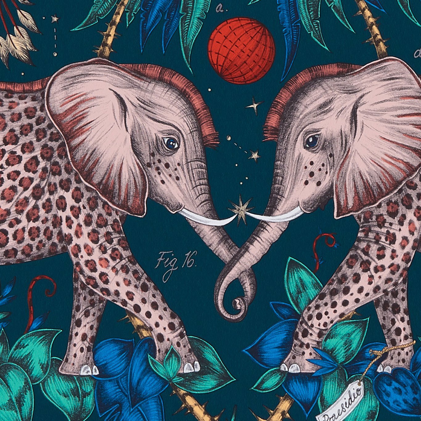 Zambezi Wallpaper - Navy - Clarke & Clarke - W0121/04 - Morris Wallpaper