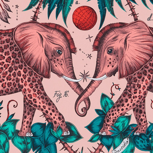 Zambezi Wallpaper - Pink - Clarke & Clarke - W0121/05 - Morris Wallpaper