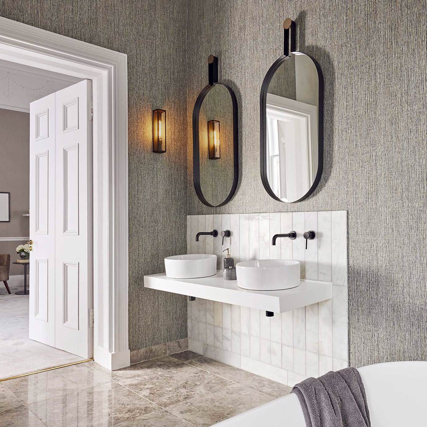 Zela Wallpaper - Oyster - Harlequin - HM6W112184 - Morris Wallpaper