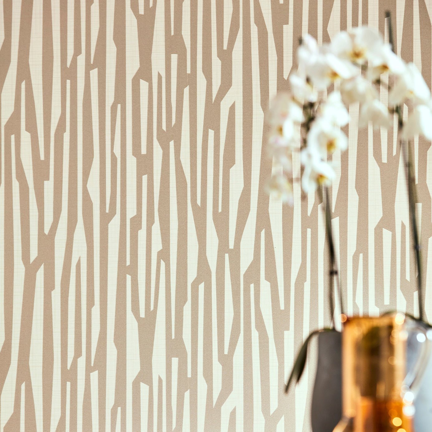 Zendo Wallpaper - Rose Gold - Harlequin - HM6W112169 - Morris Wallpaper