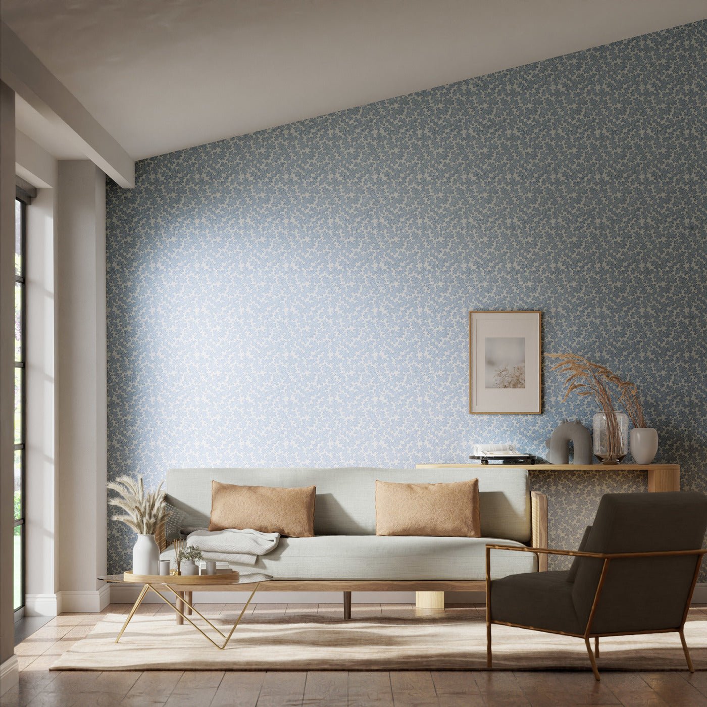 Zori Wallpaper - Awakening/Cornflower - Harlequin - HQN3112933 - Morris Wallpaper